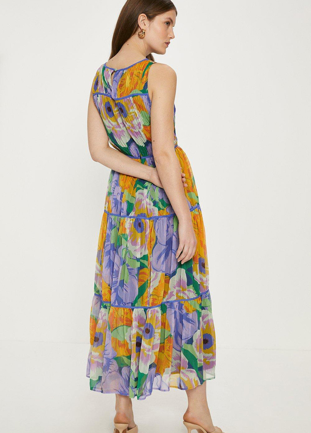 Фіолетова кежуал сукня плісована Oasis з квітковим принтом