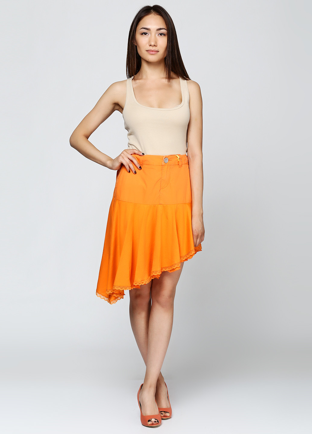 Оранжевая кэжуал однотонная юбка Killah мини