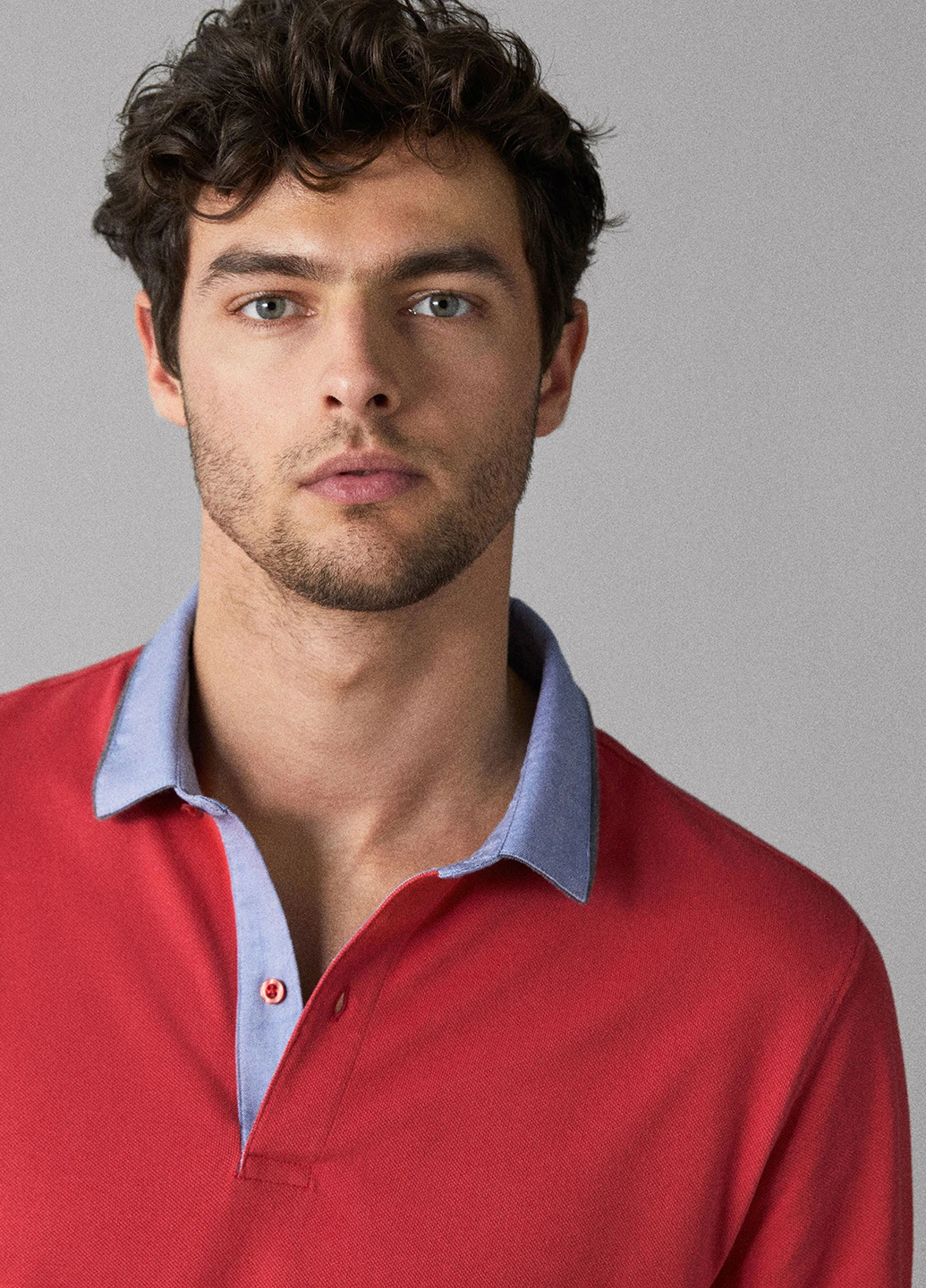 Красная футболка-поло для мужчин Massimo Dutti однотонная