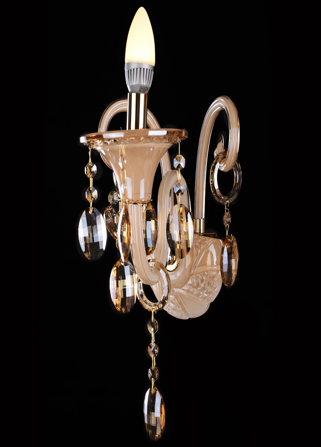 Бра настінне накладне кришталеве свічка класичне BCL-379W/1 E14 Brille (220133420)