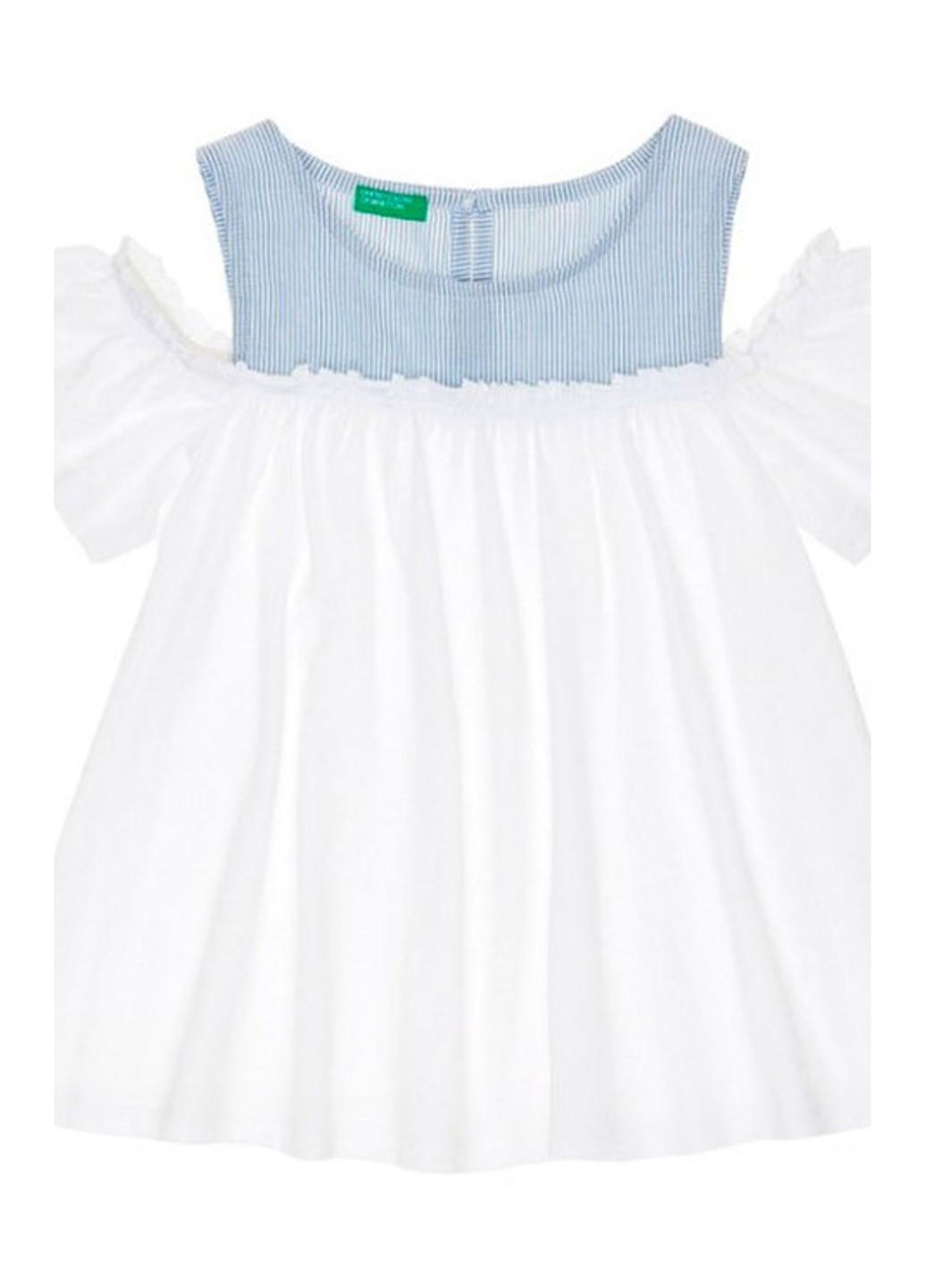 Белая однотонная блузка United Colors of Benetton летняя