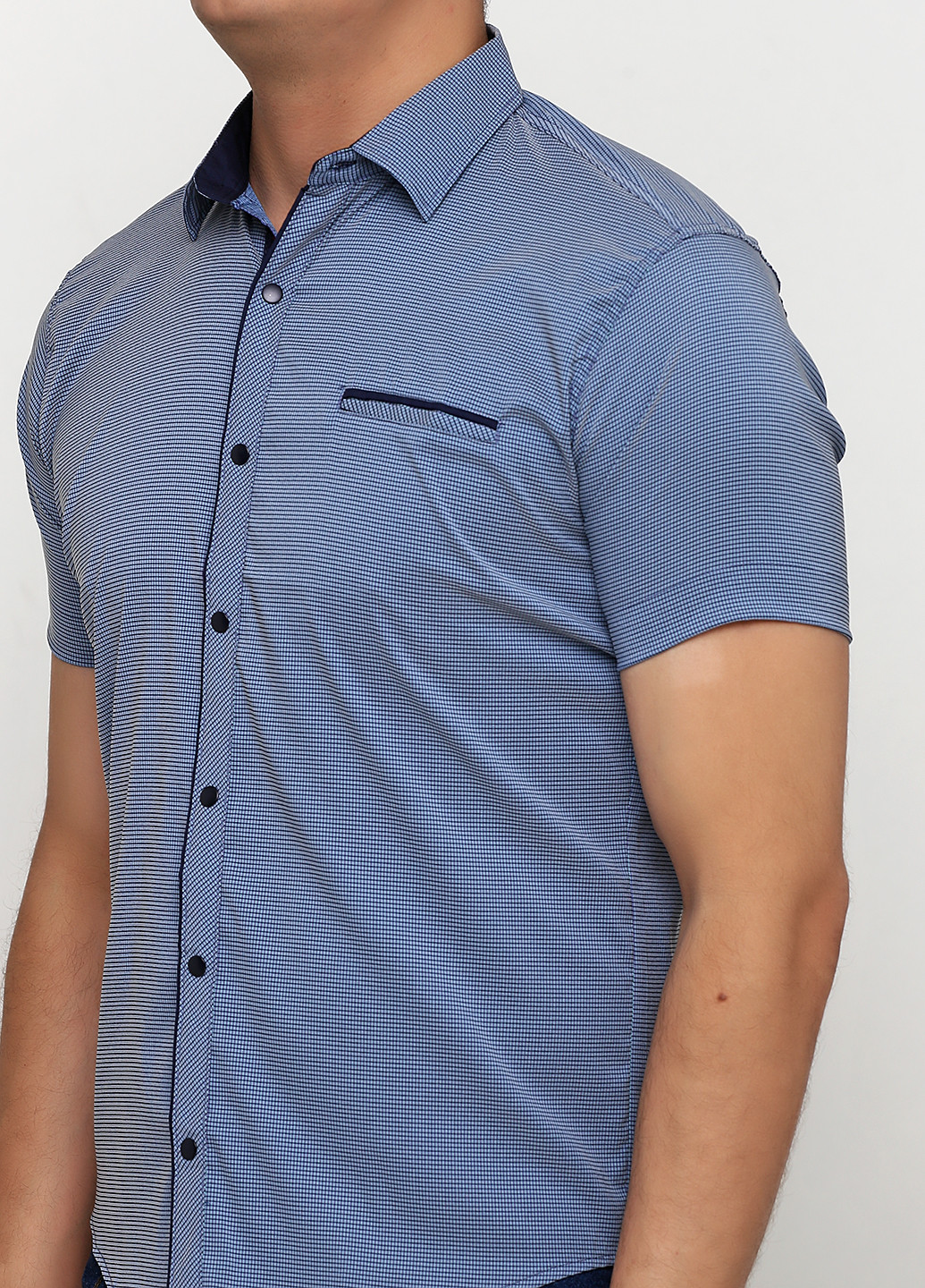 Голубой кэжуал рубашка в клетку Recodar