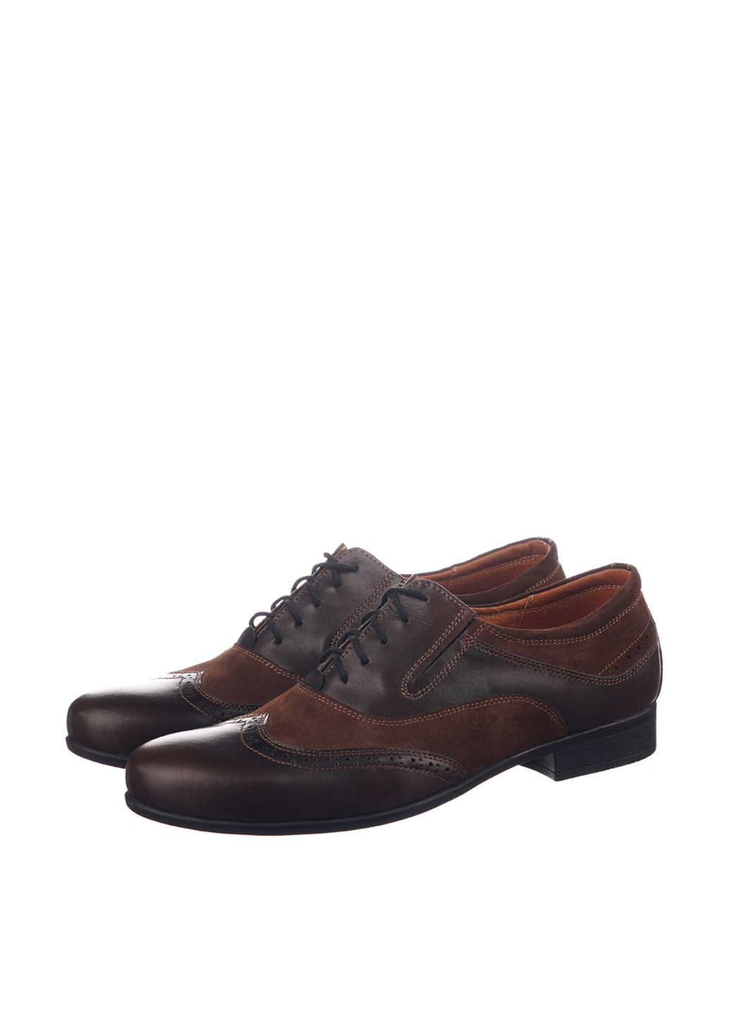Коричневые кэжуал туфли No Brand на шнурках