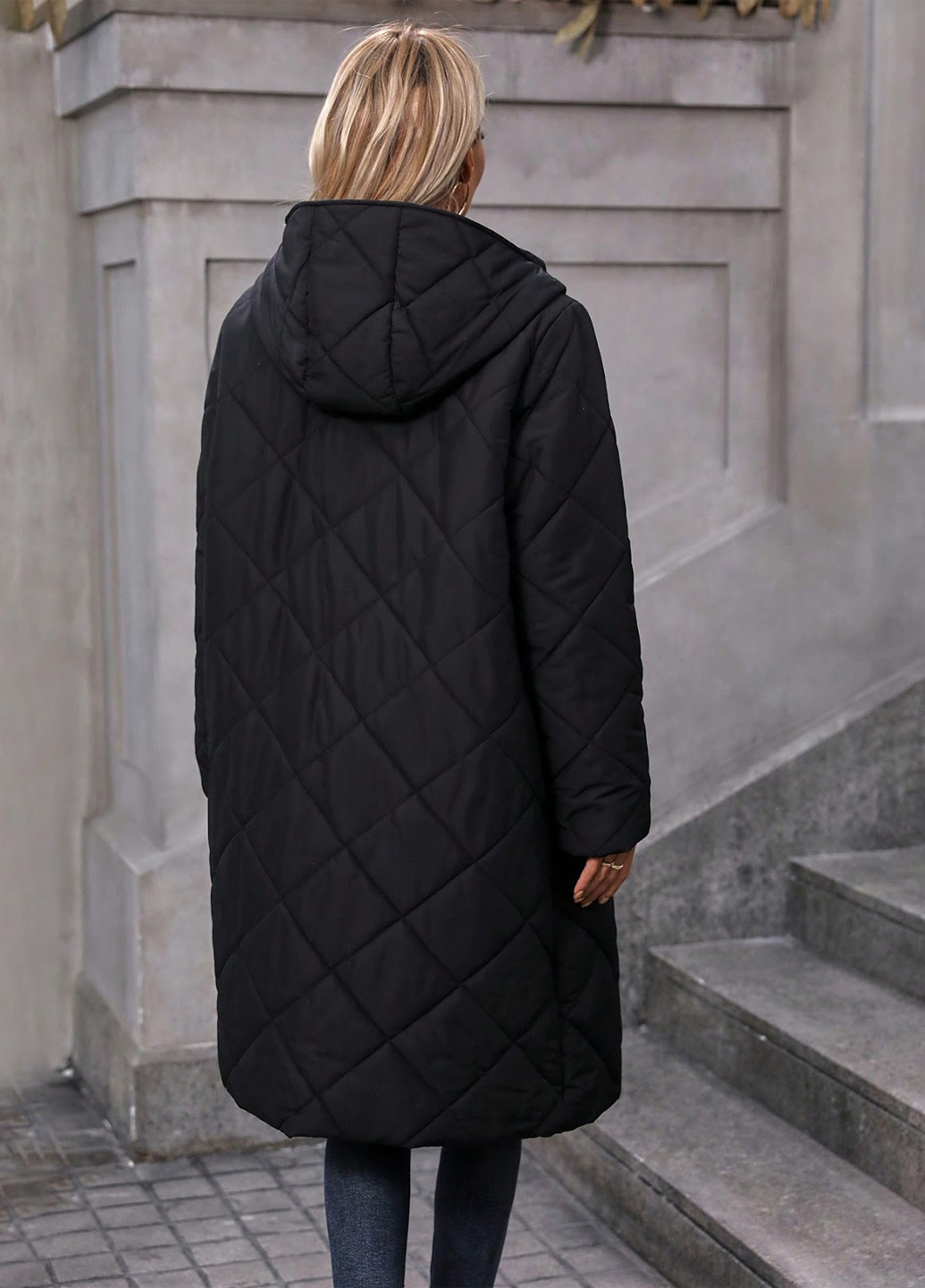 Черная зимняя куртка куртка-пальто SHEIN