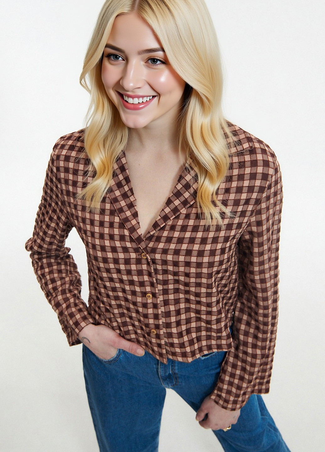 Коричнева блуза Reserved