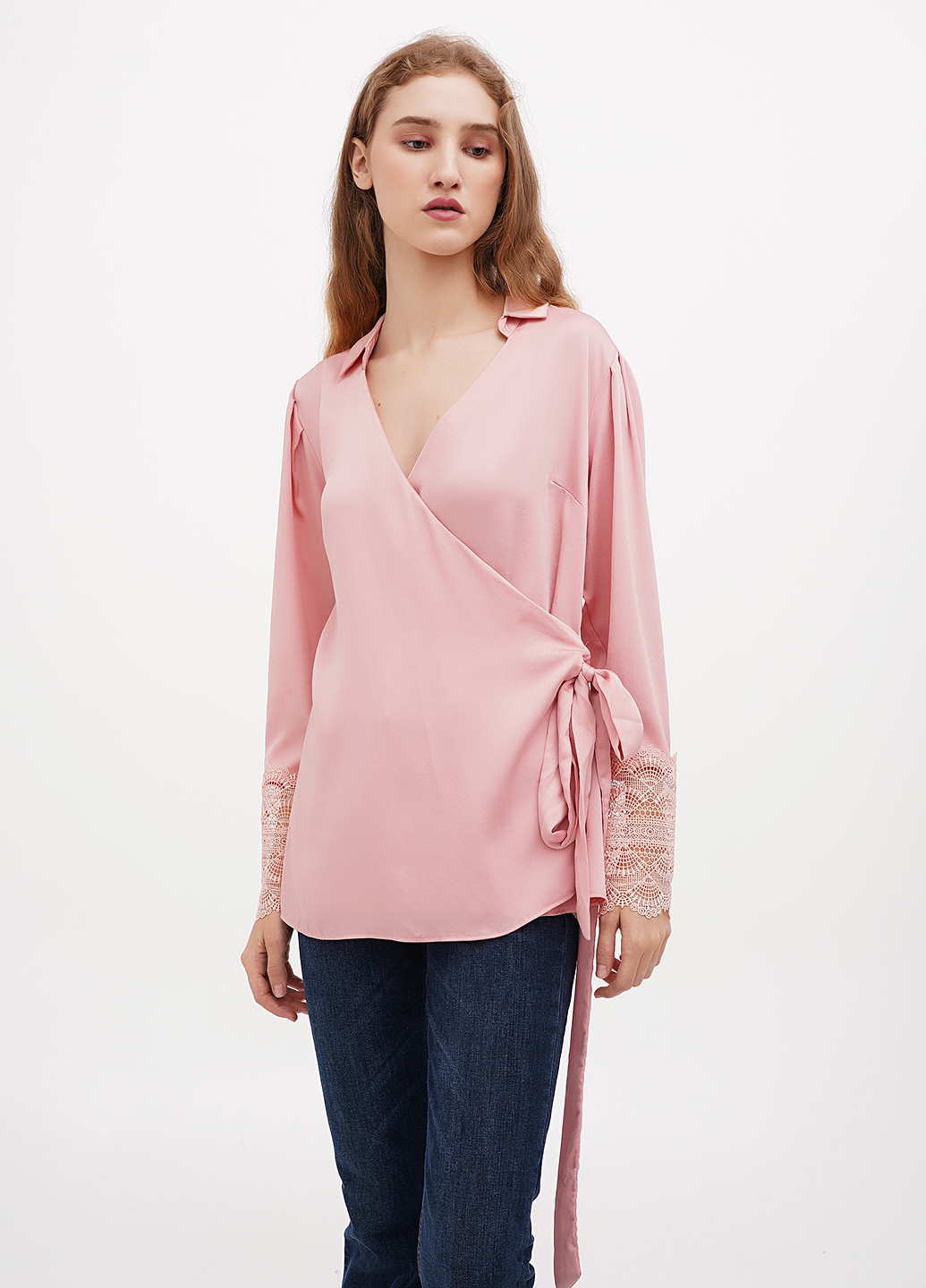 Пудрова блуза на запах Sassofono Club