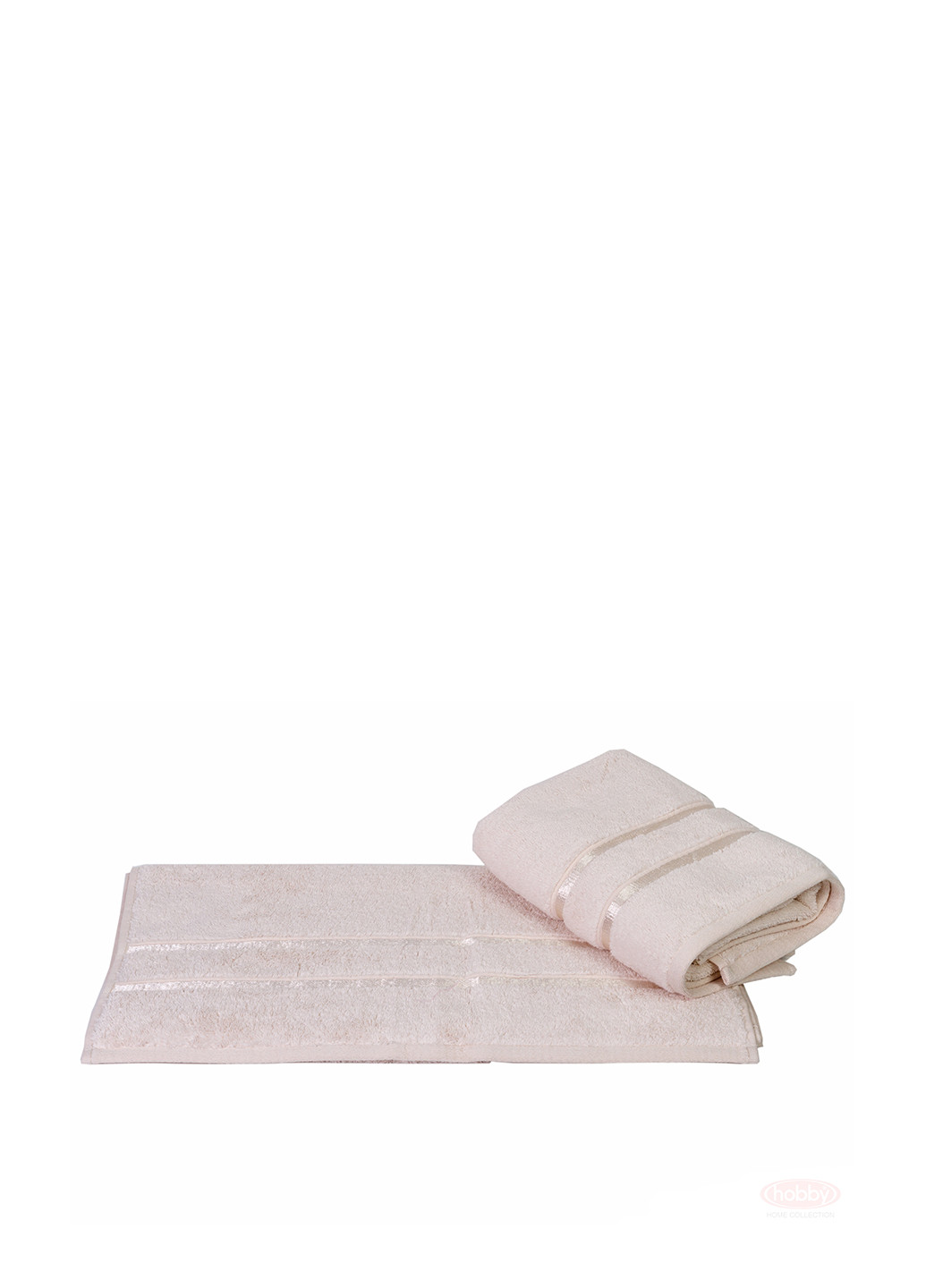 Hobby полотенце, 70х140 см полоска бледно-розовый производство - Турция