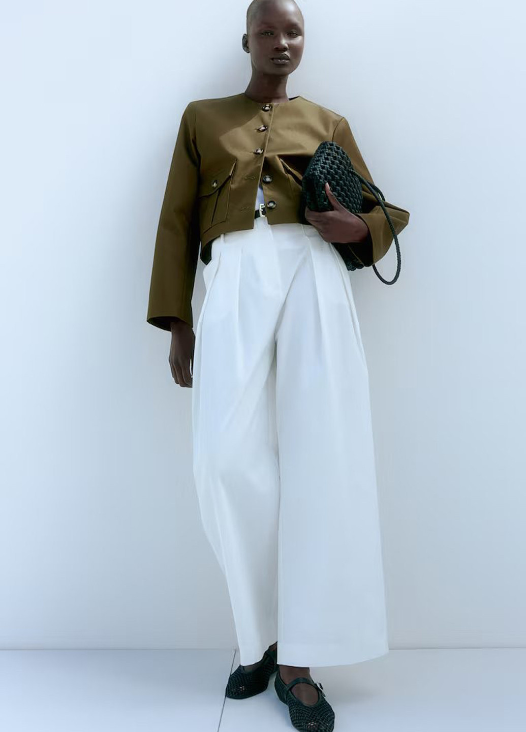 Хаки женский жакет H&M однотонный - демисезонный