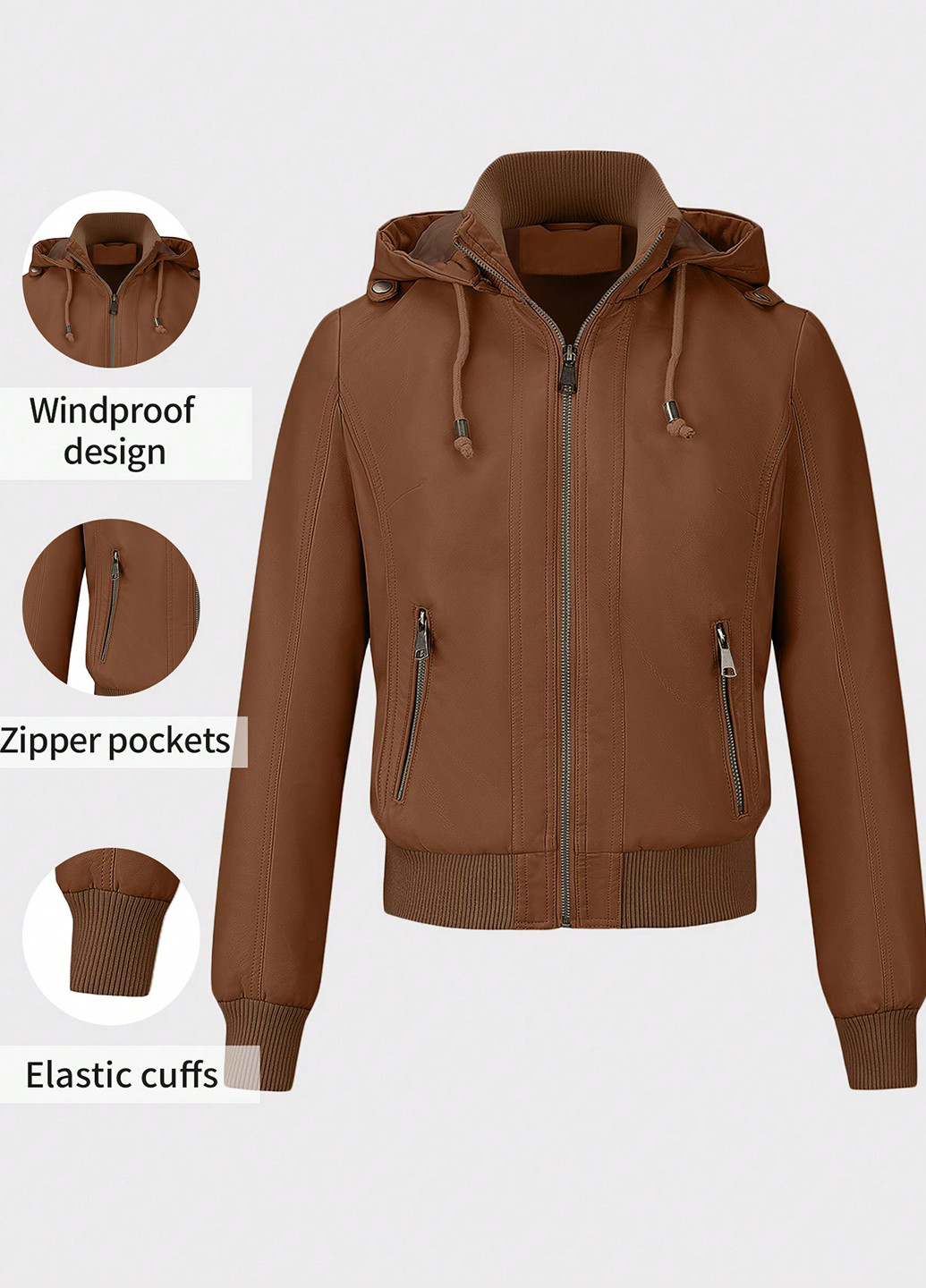 Коричнева демісезонна куртка SHEIN