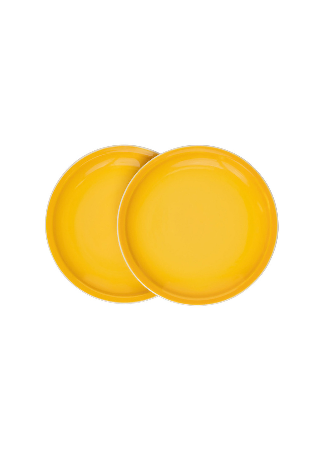 Набор фарфоровых тарелок 2 шт желтый Ernesto жёлтые