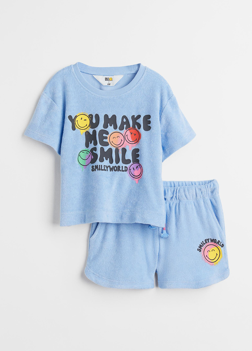 Голубой летний комплект (футболка, шорты) H&M