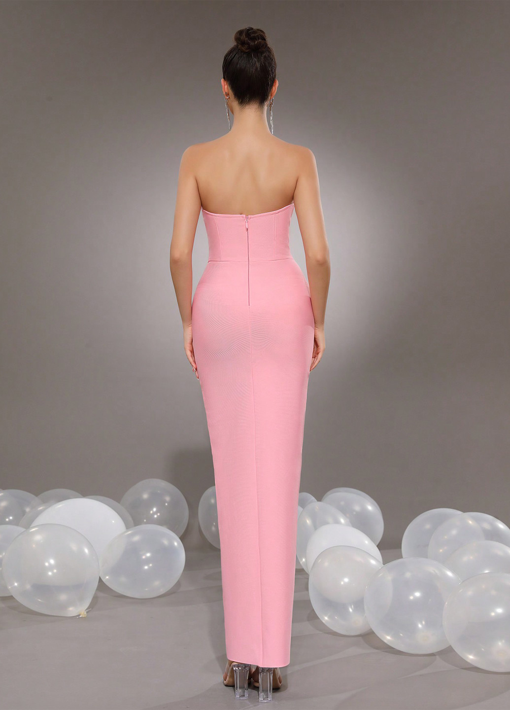 Світло-рожева святковий, вечірня сукня футляр SHEIN однотонна
