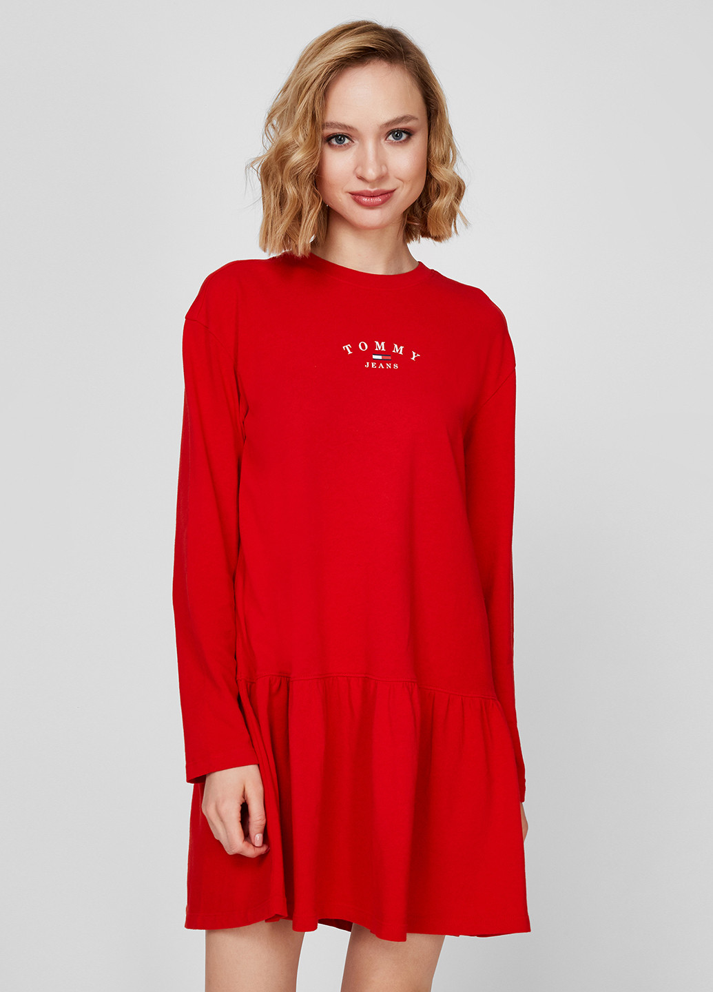 Червона кежуал сукня а-силует Tommy Jeans з логотипом
