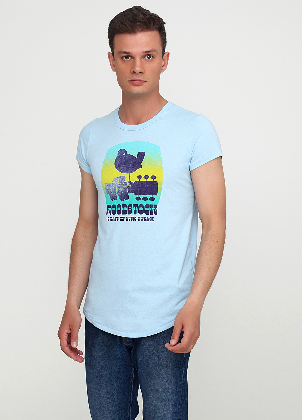 Блакитна футболка Woodstock