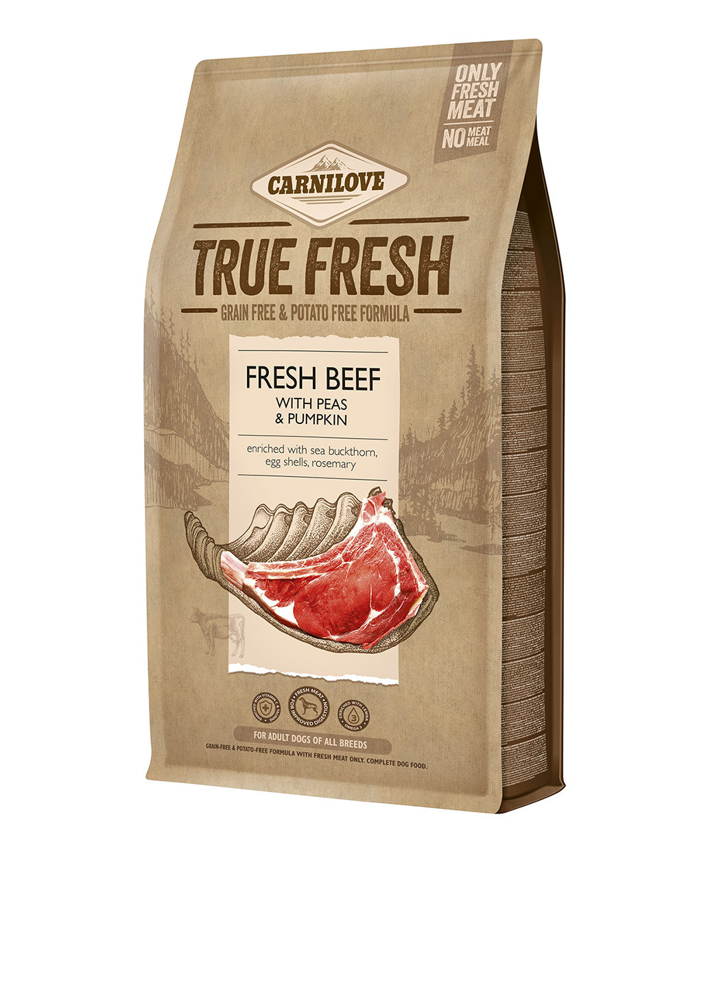Сухий корм True Fresh з яловичиною, 4 кг Carnilove (252477300)
