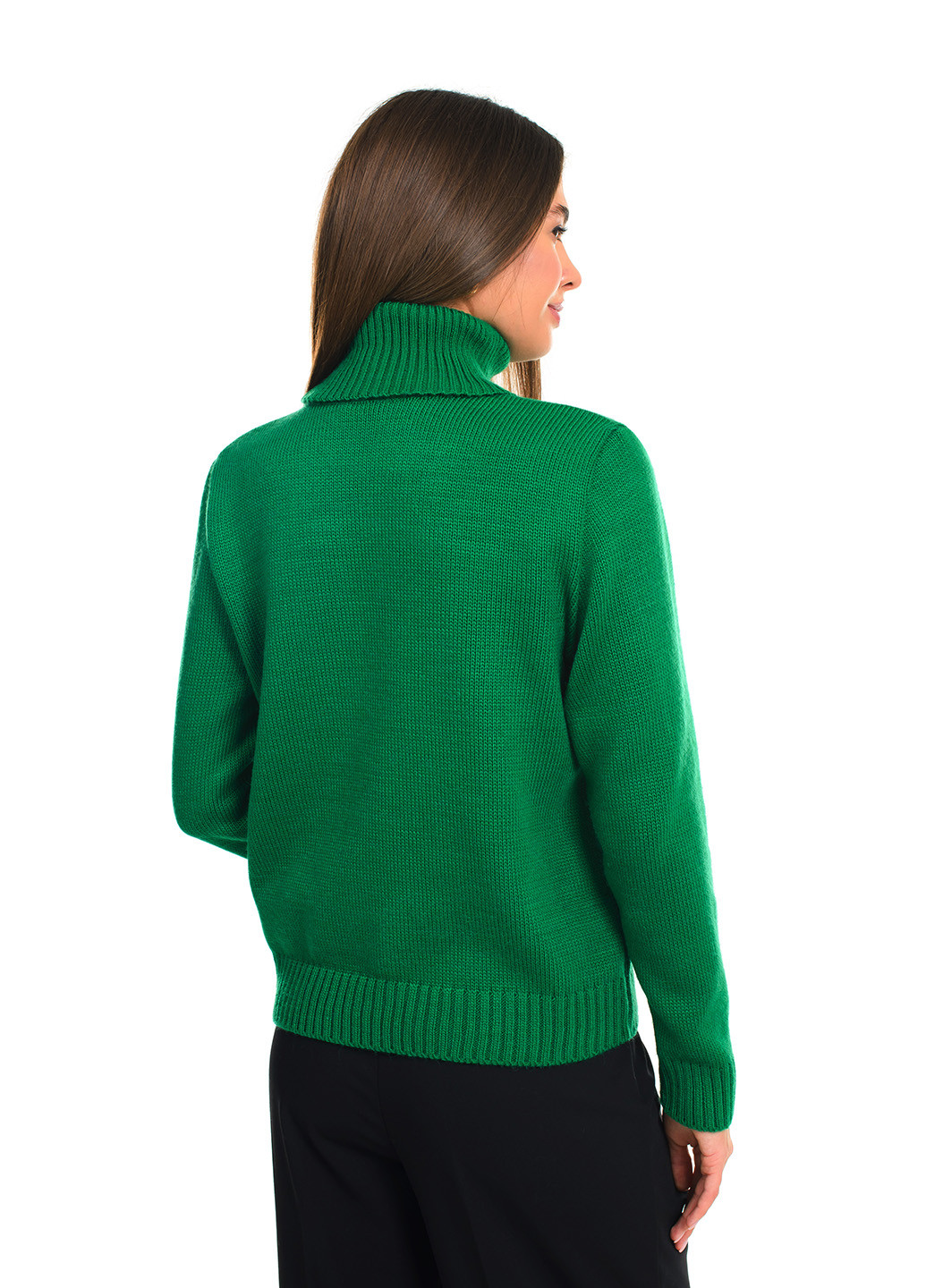 Зеленый зимний классический женский свитер SVTR