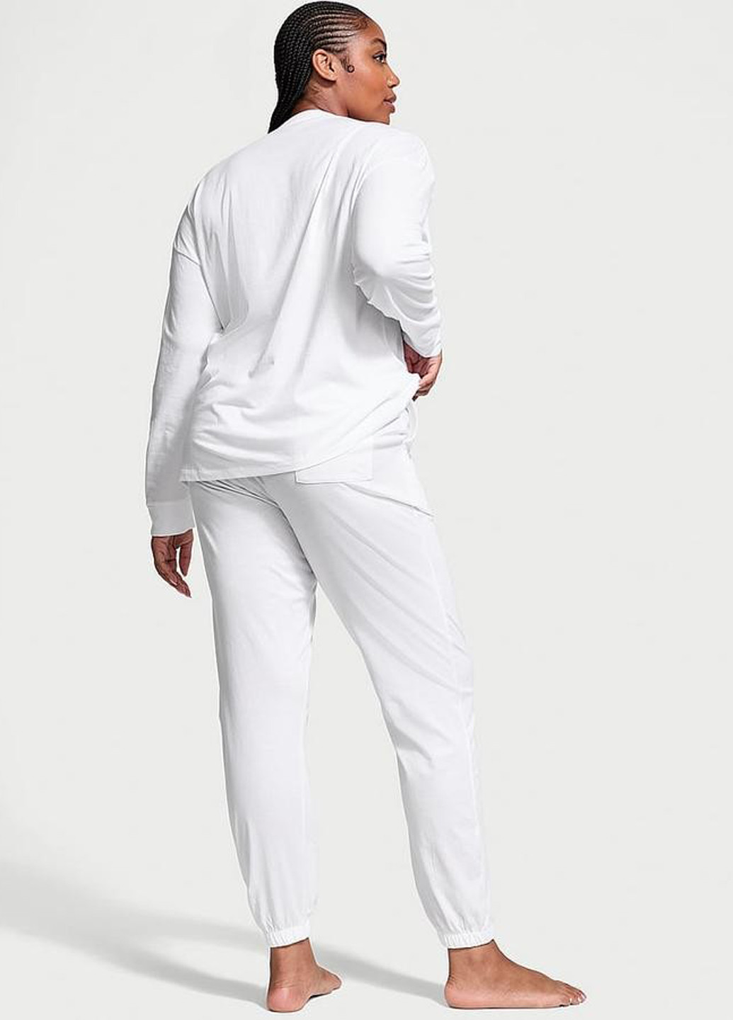 Белая всесезон пижама (лонгслив, брюки) лонгслив + брюки Victoria's Secret