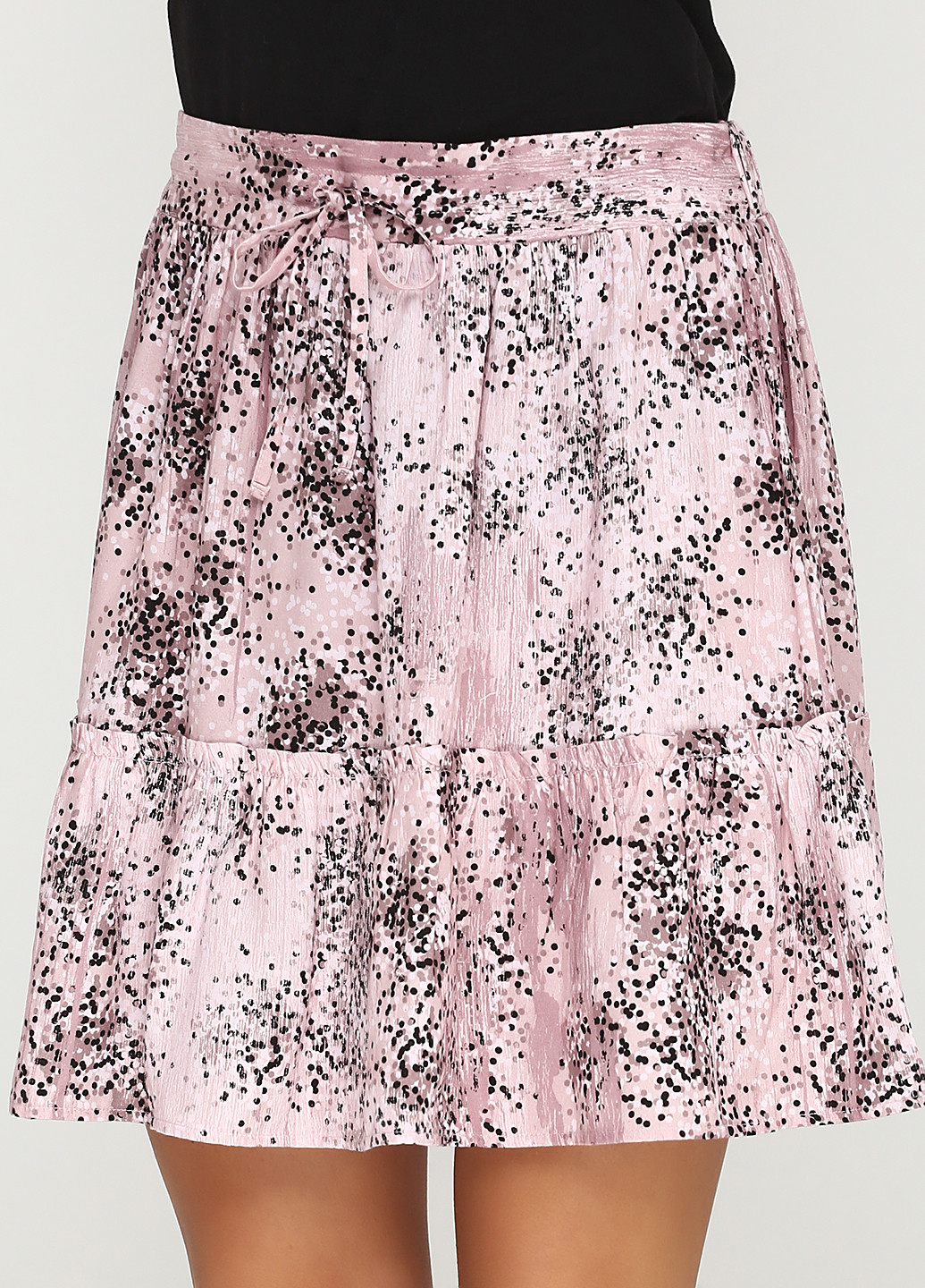 Светло-розовая кэжуал в горошек юбка Vila мини