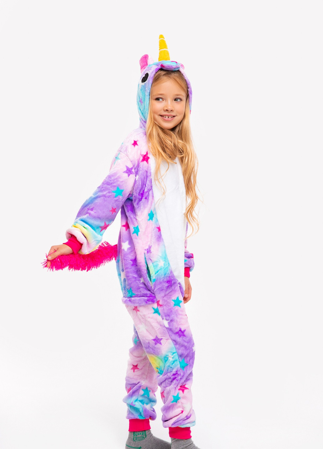 Пижама кигуруми Единорог Звездный для детей 110-140 см Funny Mood оверсайз (246945439)