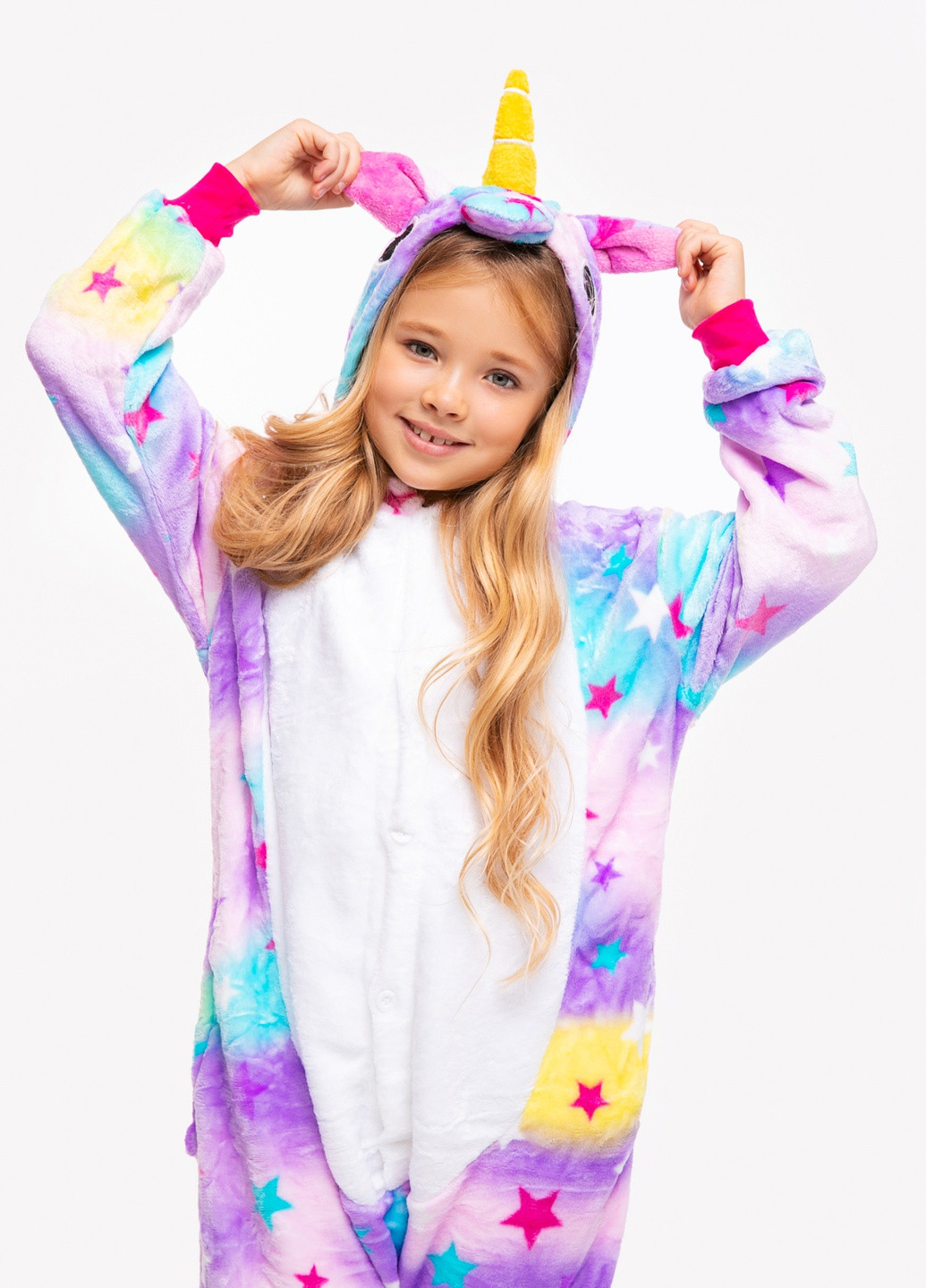Пижама кигуруми Единорог Звездный для детей 110-140 см Funny Mood оверсайз (246945439)