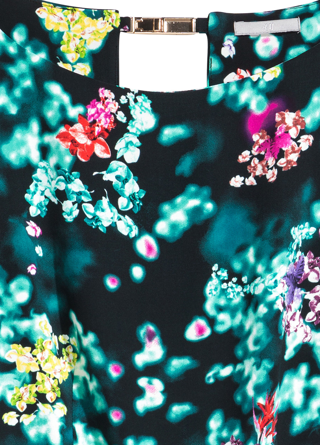 Комбинезон H&M комбинезон-шорты цветочный темно-зелёный кэжуал