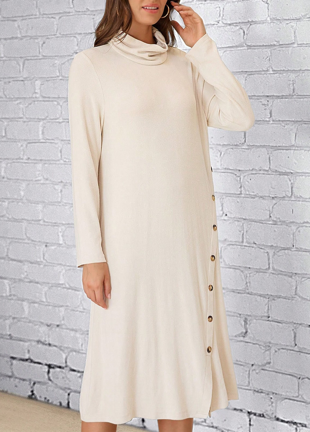 Айворі кежуал сукня а-силует SHEIN однотонна