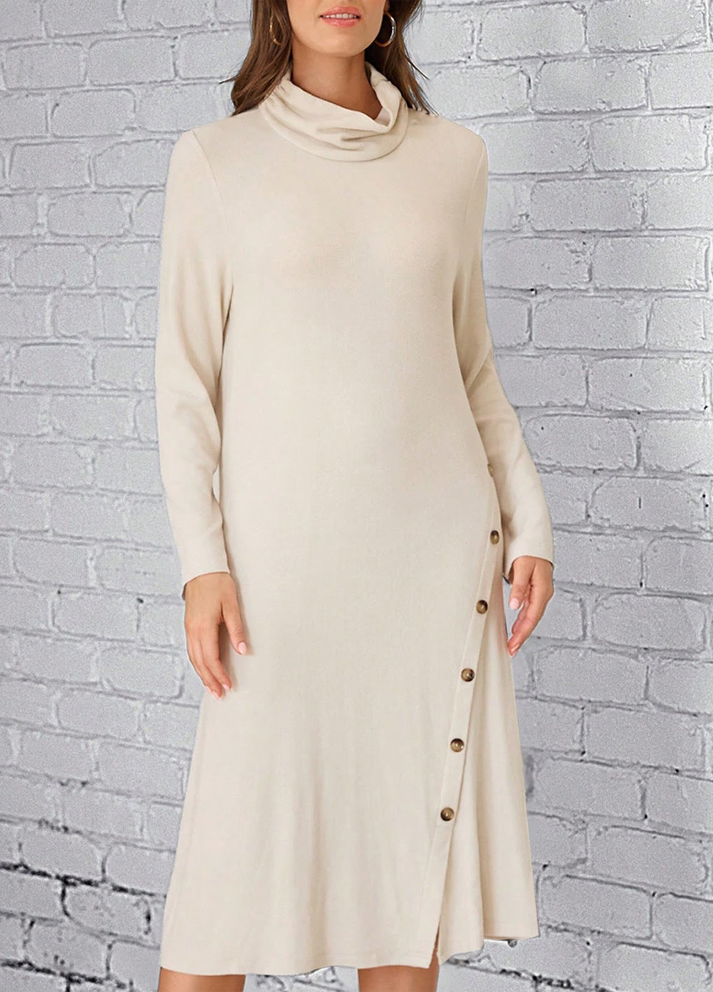 Айворі кежуал сукня а-силует SHEIN однотонна