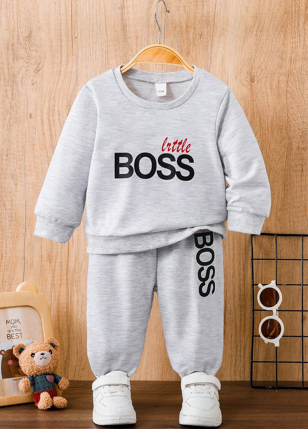 Світло-сірий демісезонний костюм (світшот, штани) брючний SHEIN