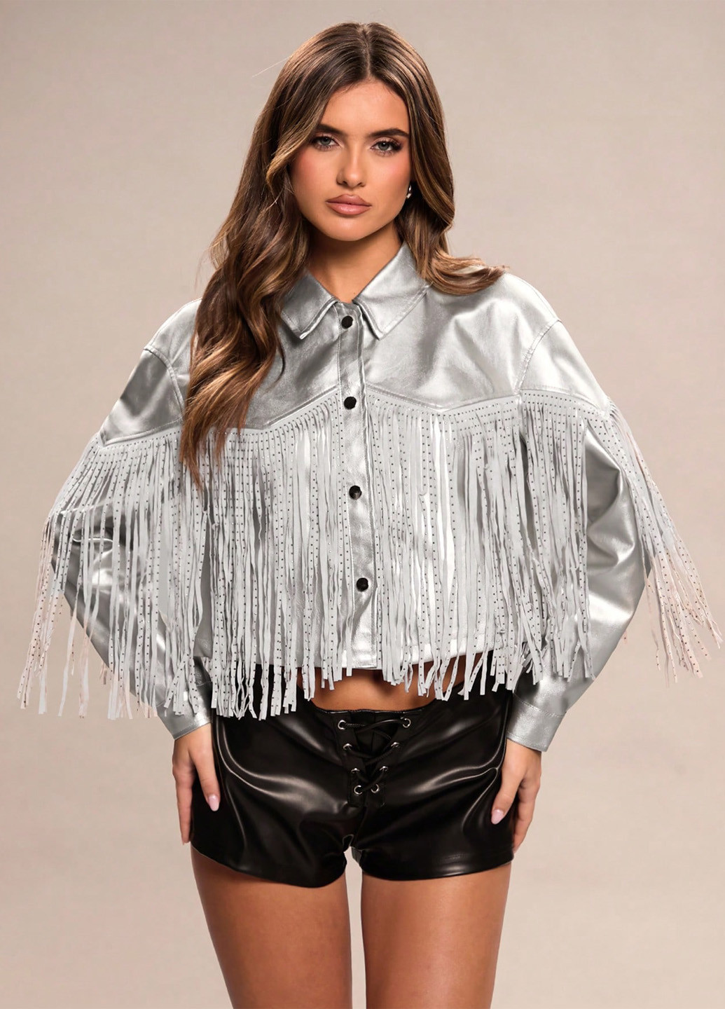 Срібна демісезонна куртка SHEIN