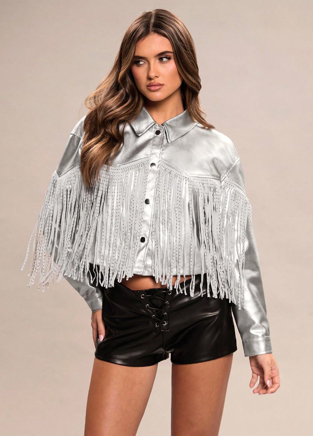 Срібна демісезонна куртка SHEIN