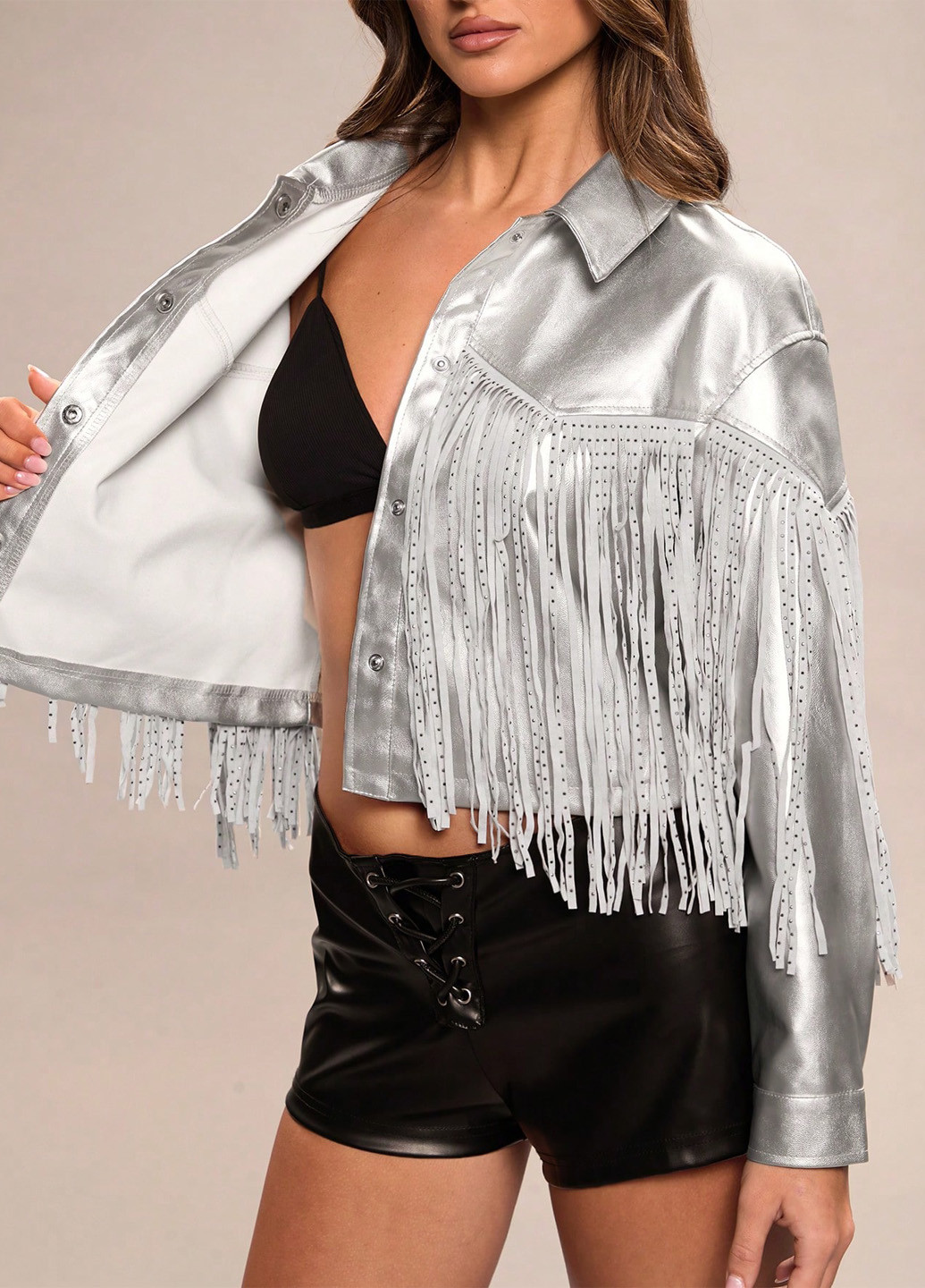 Срібна демісезонна куртка SHEIN