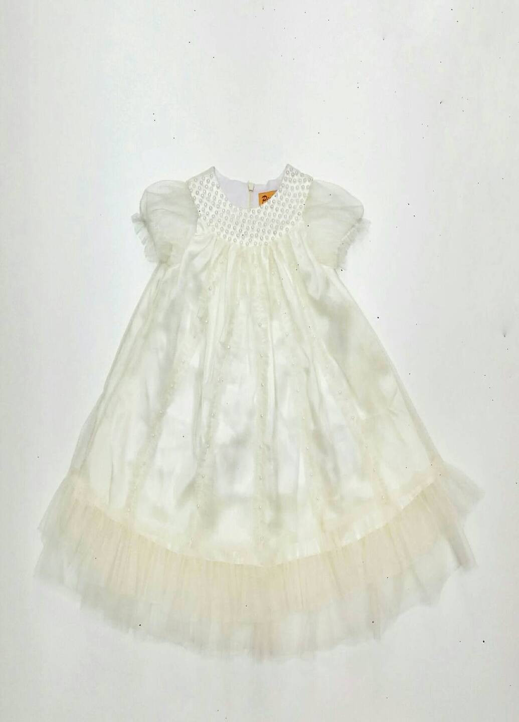 Молочное кэжуал платье промінчик Piccolo L однотонное