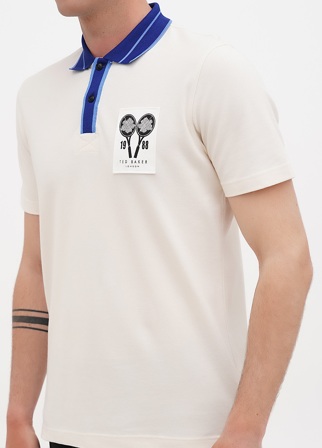 Молочная футболка-поло для мужчин Ted Baker однотонная