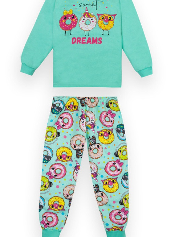 Голубая всесезон детская пижама для девочки pgd-21-20 *пончики* Габби