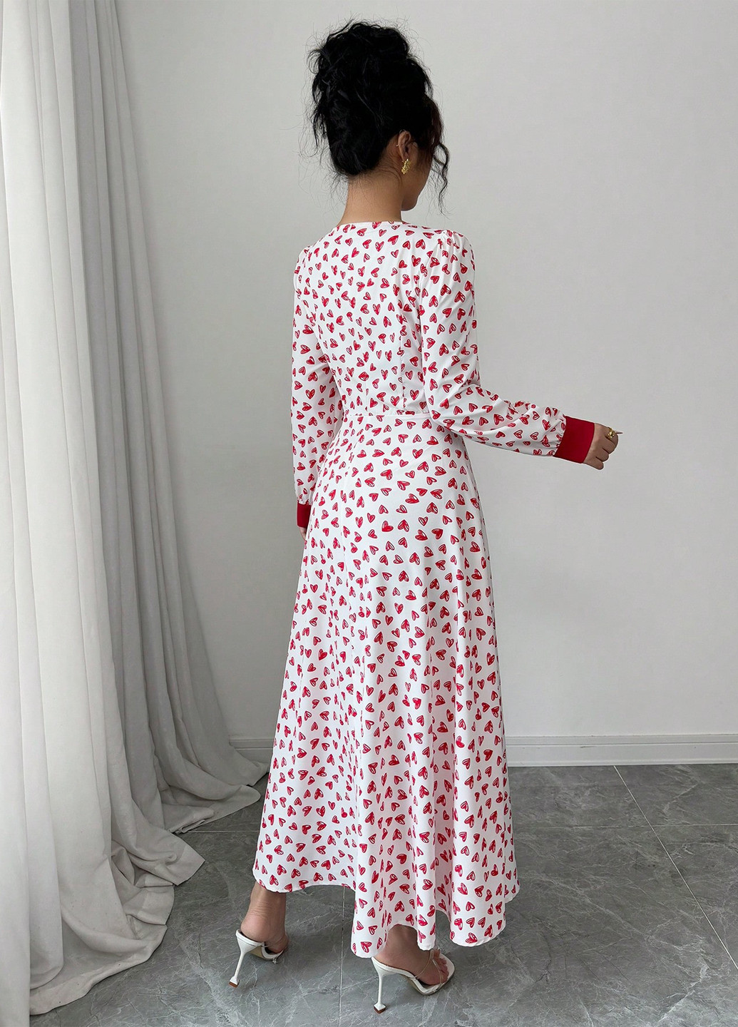 Білий кежуал сукня сукня-сорочка SHEIN сердечка