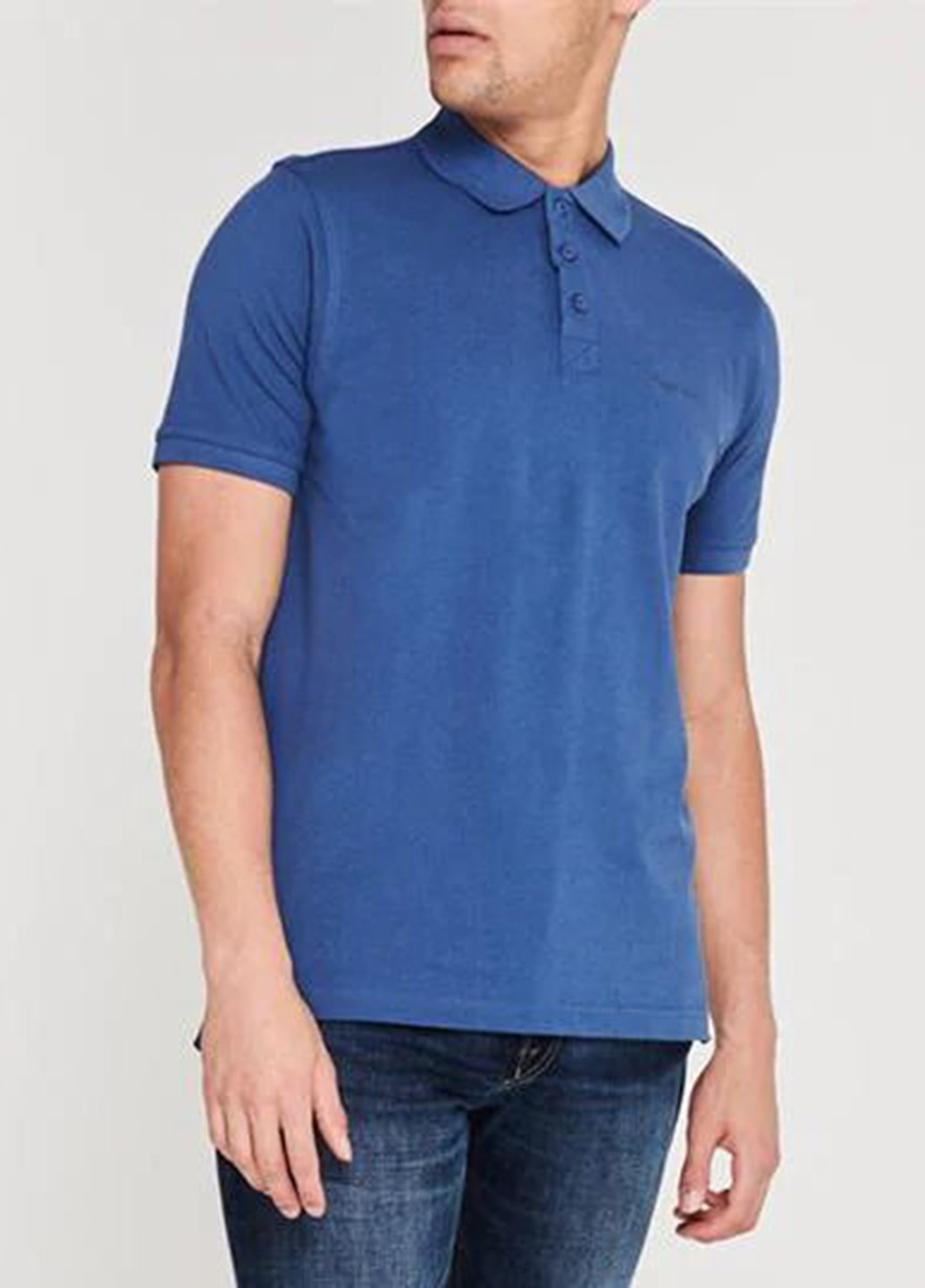 Синяя футболка-поло для мужчин Pierre Cardin однотонная