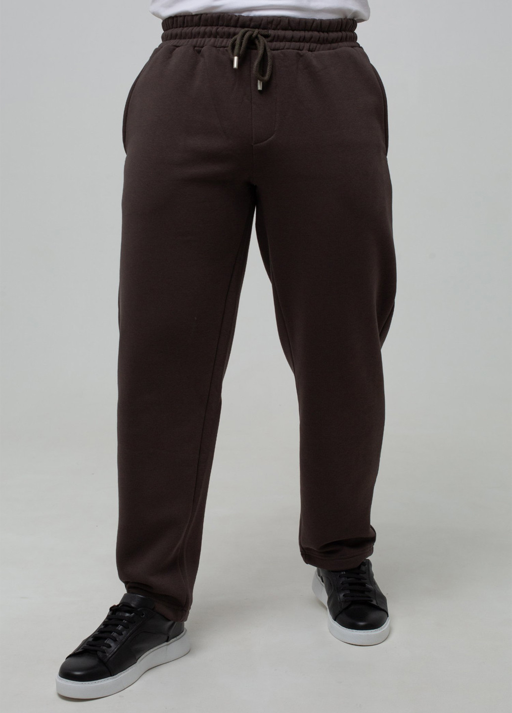 Кофейные спортивные демисезонные прямые брюки K.O.R