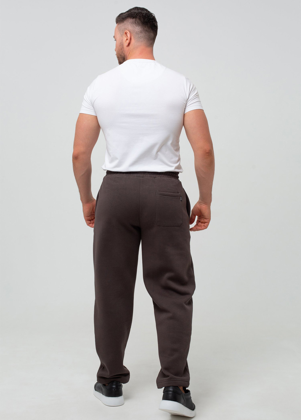 Кофейные спортивные демисезонные прямые брюки K.O.R