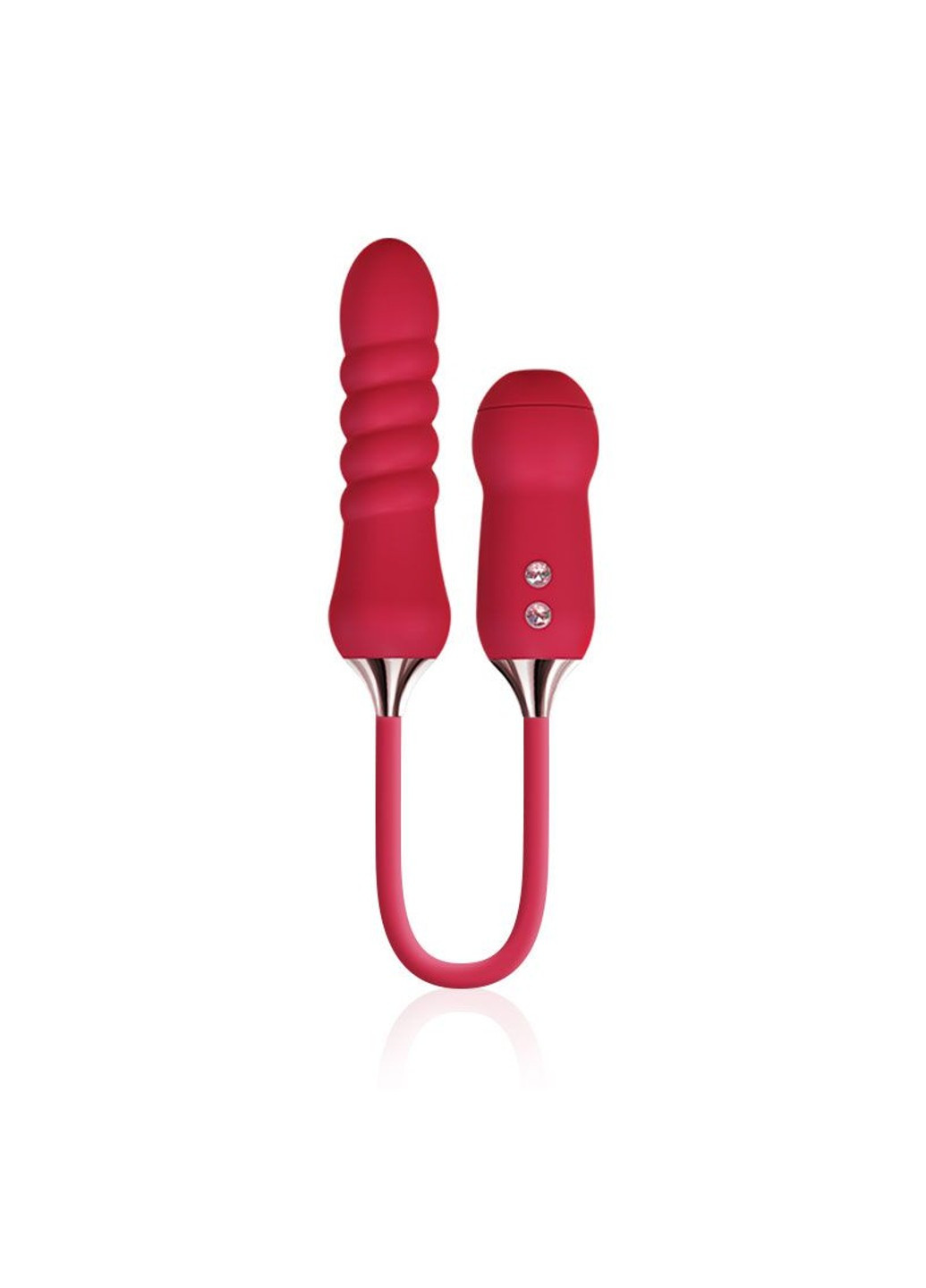Пульсатор с вакуумным стимулятором Cathy Red на гибкой сцепке KisToy (254734232)