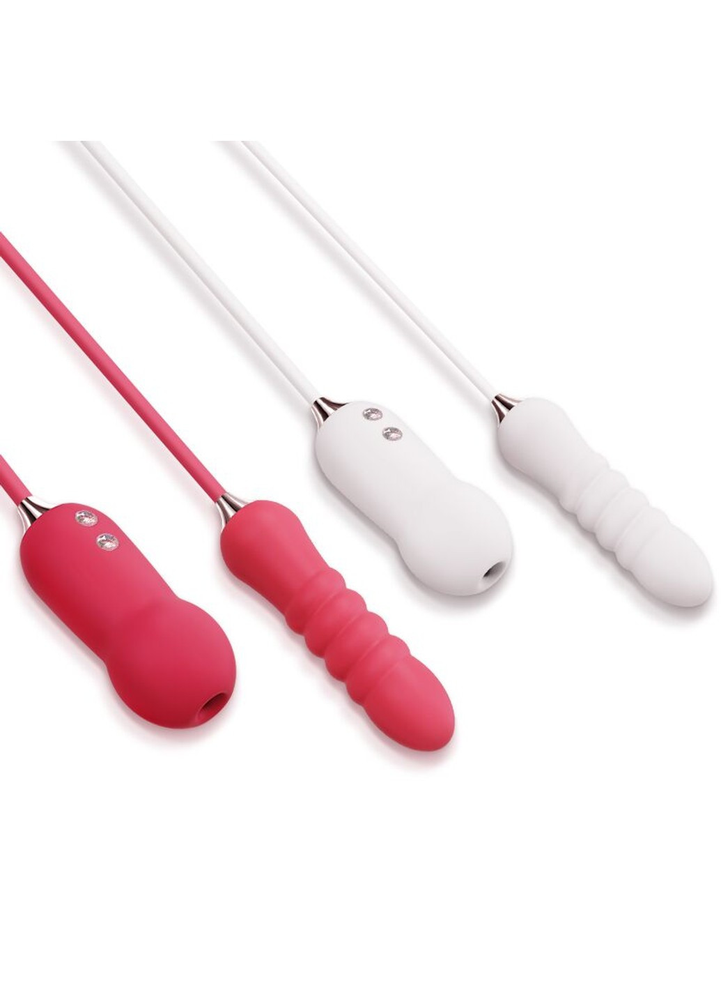 Пульсатор с вакуумным стимулятором Cathy Red на гибкой сцепке KisToy (254734232)