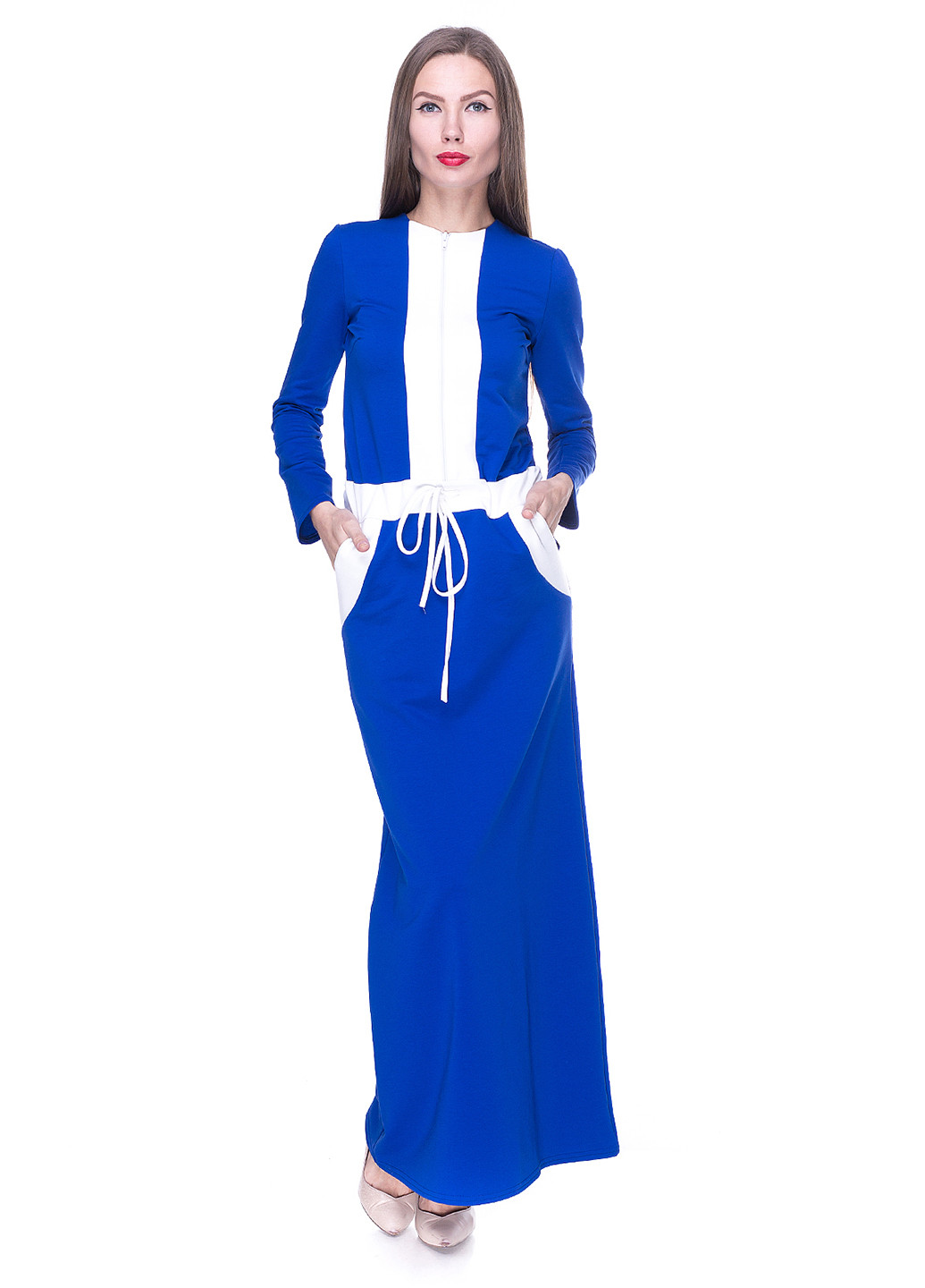 Синее кэжуал платье Vergans однотонное