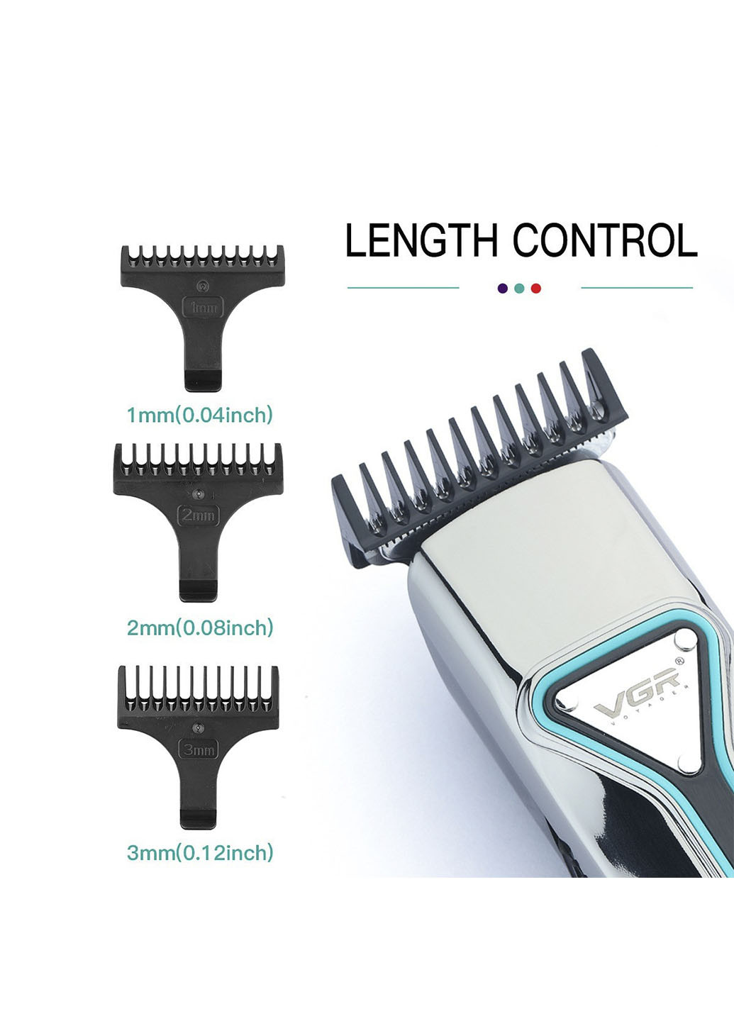 Машинка для стрижки волосся V 008 акумуляторний тример для стрижки бороди та вусів VGR сірі
