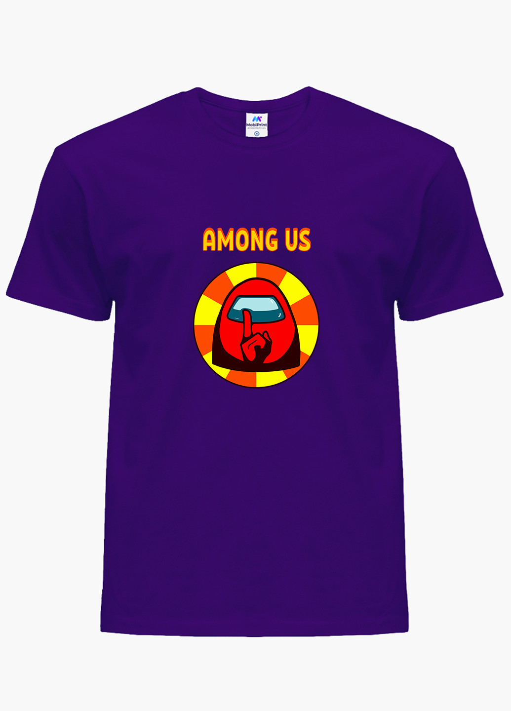 Фиолетовая демисезонная футболка детская амонг ас красный (among us red)(9224-2412) MobiPrint