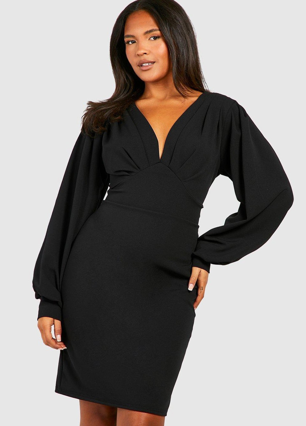 Черное праздничный платье футляр Boohoo однотонное