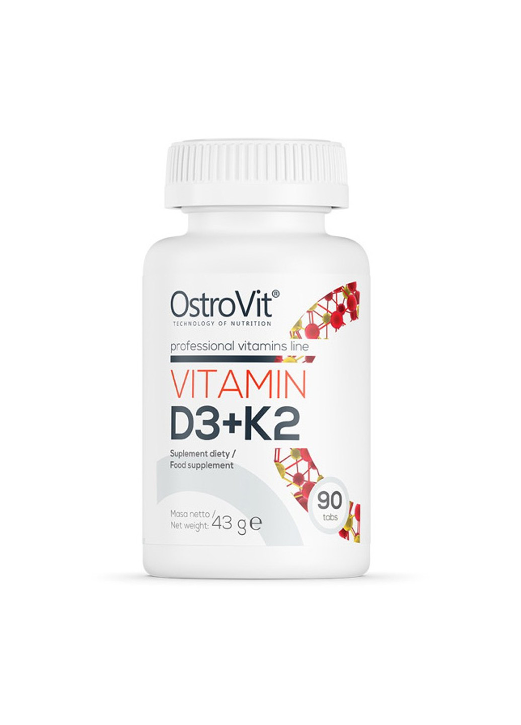 Витамин Д3 + K2 Vitamin D3 2000 + K2 90 таблеток Ostrovit (255408768)