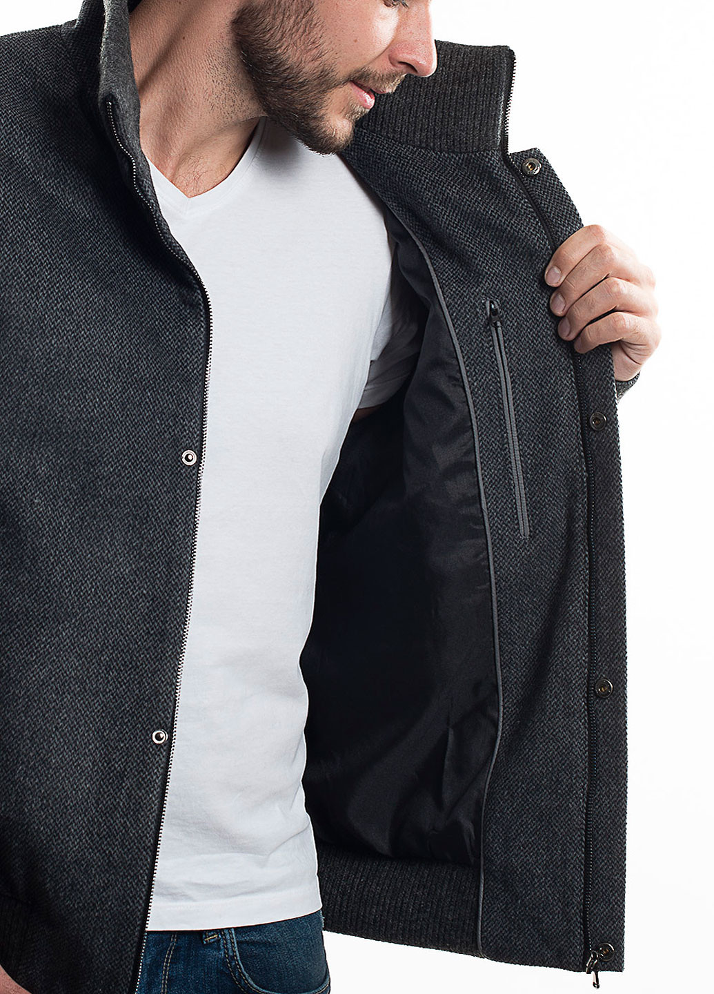 Сіра зимня куртка з пальтової тканини на мембрані Astoni Larson