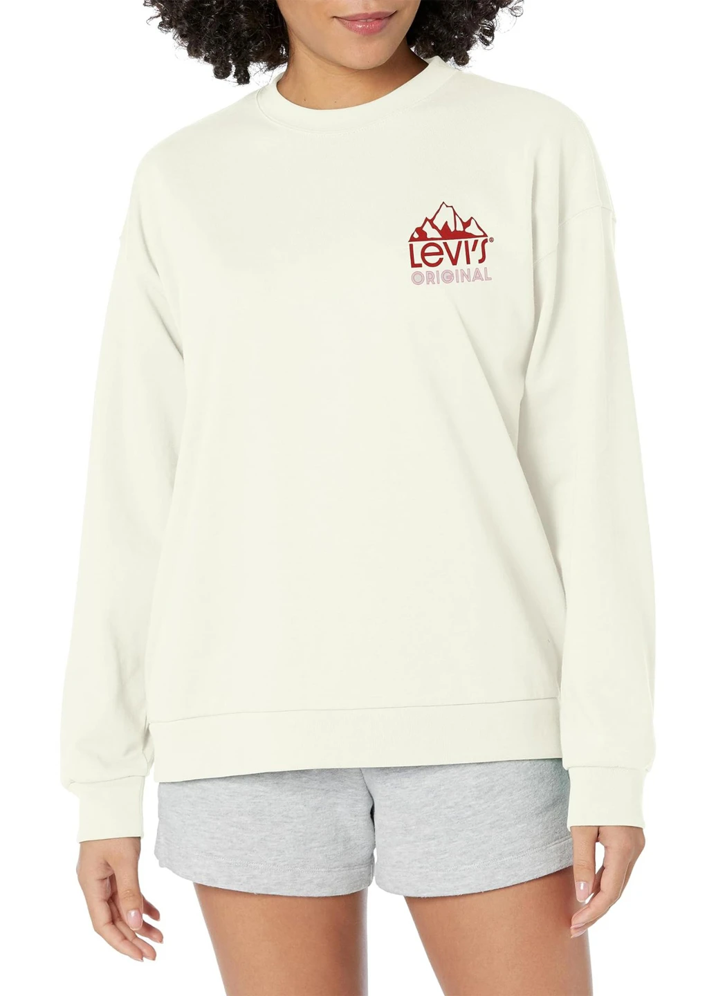 Молочний світшот Levi's однотонний без декору (316534492)