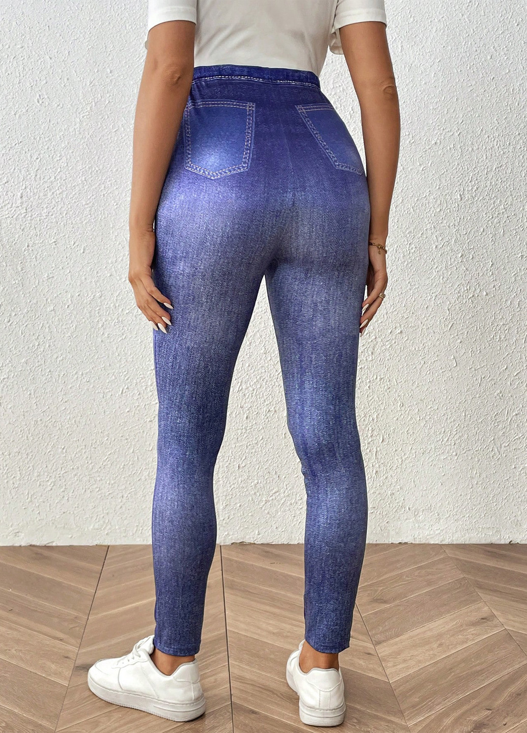 Синие демисезонные джеггинсы для беременных SHEIN