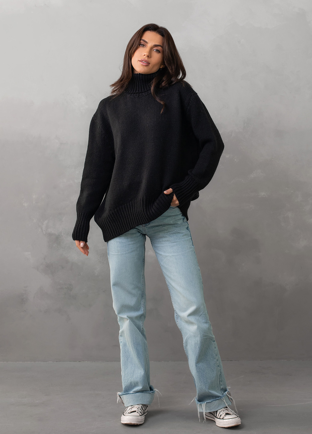 Чорний светр жіночий джемпер Viviami Джемпер