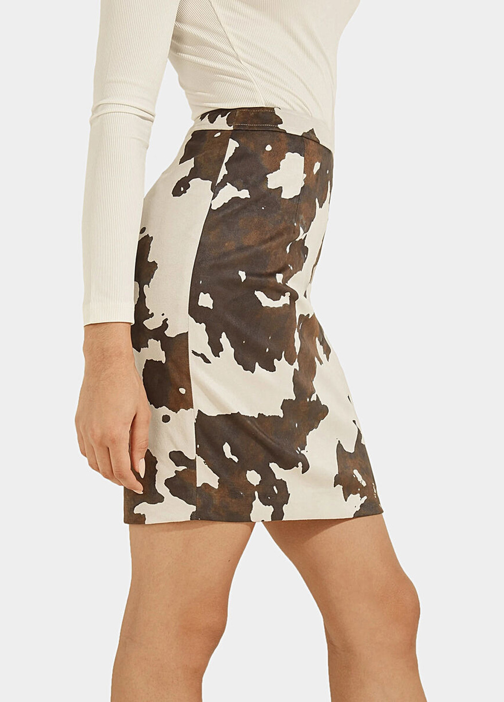 Разноцветная кэжуал с анималистичным узором юбка Guess карандаш